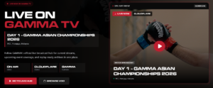 Live Streaming: GAMMA Asian Championship 2026